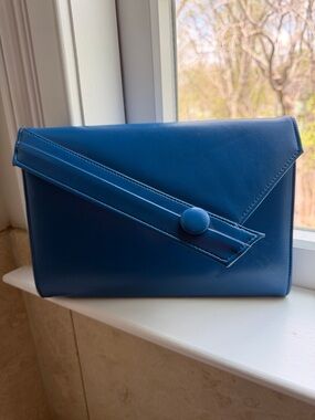 Sleek Blue Envelope Clutch